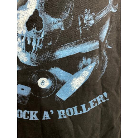 Lynyrd Skynyrd T-Shirt Size Medium Black Skull Flames Whiskey - Picture 5 of 8